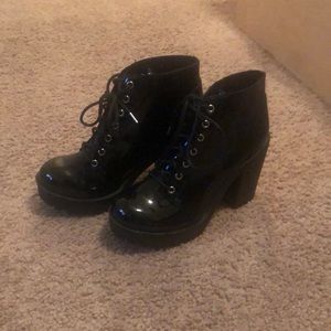 Black lace up boots